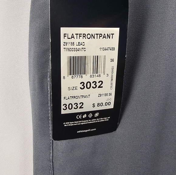 Adidas Puremotion Flat Front Golf Pants Mens Size‎ 30x32 Gray NWT - Picture 6 of 7